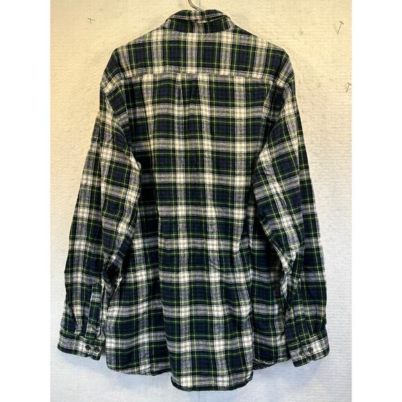 LL Bean Mens Traditional Fit Botton Flannel XL-T Plaid Button Up - Picture 4 of 6